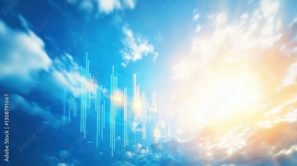 Poster abstract sky chart representing growth and progress