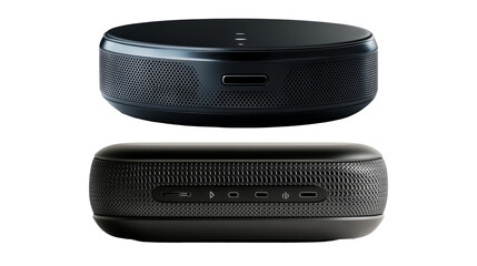 Obraz premium two speaker and the top speaker are on top of bottom speaker.isolated, transparent background 