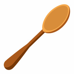 Wooden spoon vector on white background.