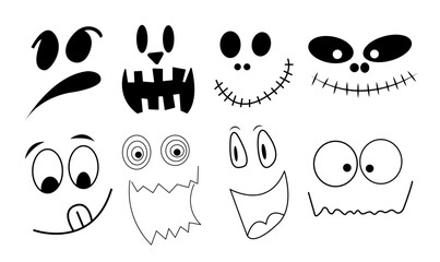 Monsters and creatures pumpkin carving templates emotion face