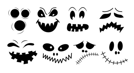 Monsters and creatures pumpkin carving templates emotion face