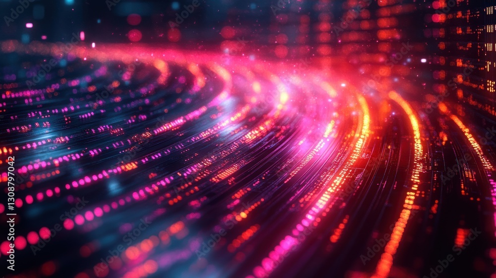 Aufkleber abstract swirling digital data flow in a futuristic network