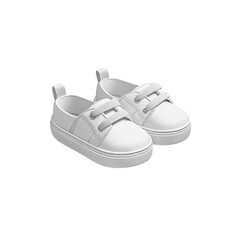 White Baby shoes isolated on transparent background.