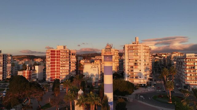 Faro de Torre del Mar de Velez-Malaga en Andalucia, Espa&ntilde;a