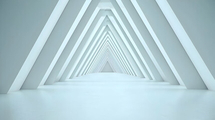 Minimalistic Interior Space with Triangular Architecture and Lighting