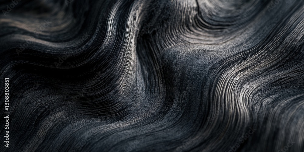 Poster abstract wave pattern of dark wooden texture with soft highlights