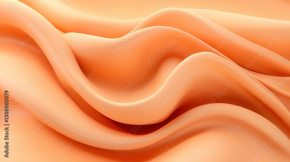 Poster soft waves of peach fabric in gentle curves and textures for elegant backgrounds