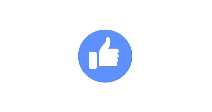 High-quality animated .mov video of a Facebook "Like" button icon, featuring the iconic thumbs-up in motion. This emoji animation is exported with RGB + Alpha in After Effects, ensuring a transparent 