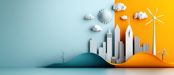 Urban sustainability concepts showcase modern city digital art vibrant environment aerial view eco-friendly vision