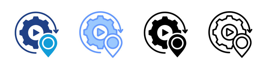Autonomous icon set multiple style collection