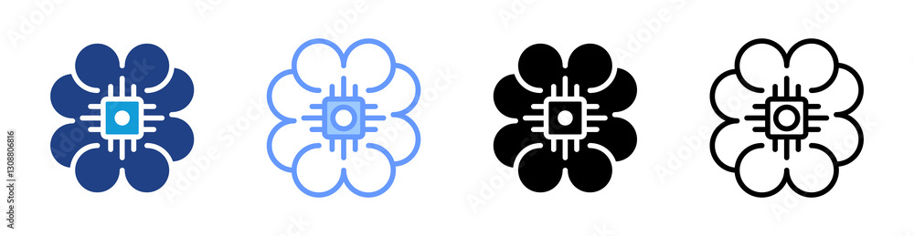 Poster Ai icon set multiple style collection