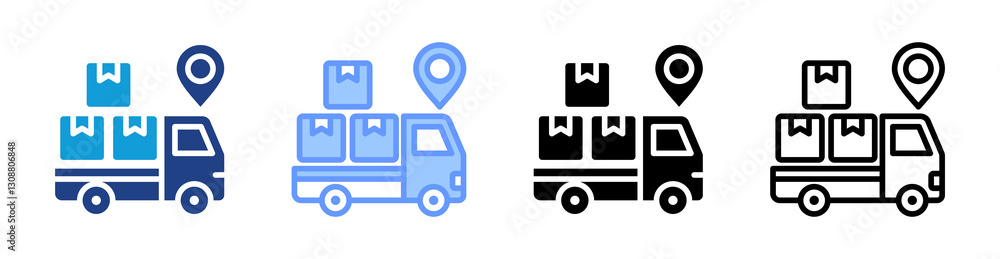 Aufkleber Logistic icon set multiple style collection