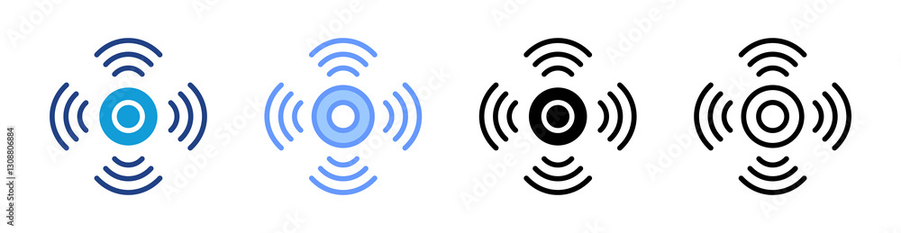 Poster Sensor icon set multiple style collection