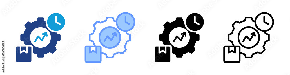 Aufkleber efficiency icon set multiple style collection