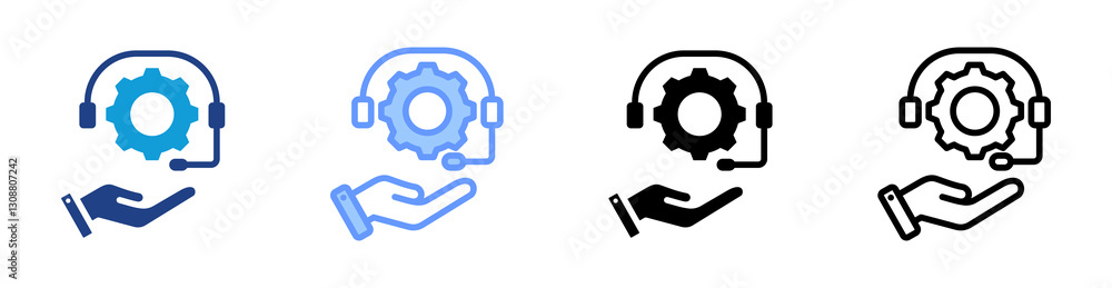 Poster Service icon set multiple style collection