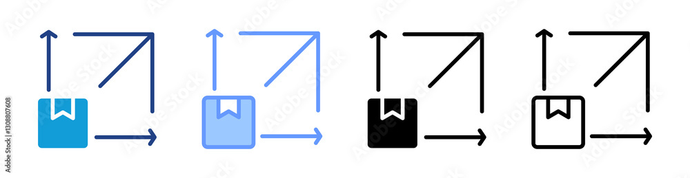 Poster Scalability icon set multiple style collection