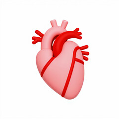 a simple geometric heart icon with thin red lines extending outward representing the circulatory system