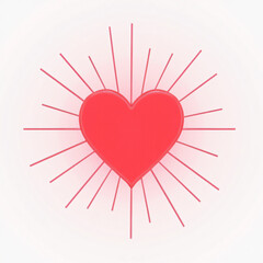 a simple geometric heart icon with thin red lines extending outward representing the circulatory system