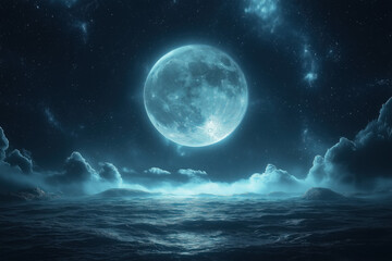 Fototapeta premium A cosmic planet background, dramatic and artistic, design theme.