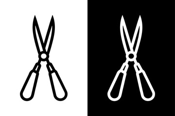 Classic Garden Clippers Icon Black and White Silhouette Vector for Outdoor & Yard Work.