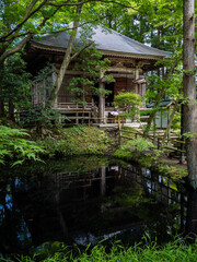 Chuson-ji temple in Hiraizumi, Nishiiwai District, Iwate, Japan