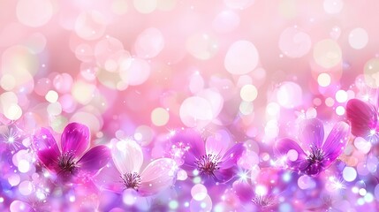Vibrant Floral Background with Blurry Lights and Soft Color Gradients