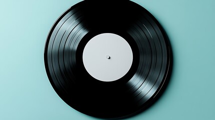 Obraz premium Vinyl record, blue background, music, retro