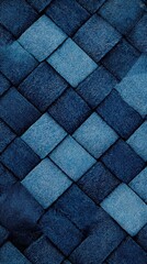 Blue denim fabric texture detailed top view of woven patterns