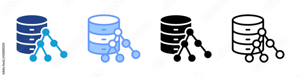Poster Nosql icon set multiple style collection