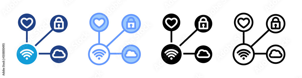 Aufkleber Iot icon set multiple style collection