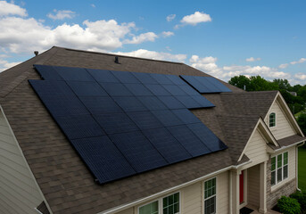 Fototapeta premium Solar panels on a roof