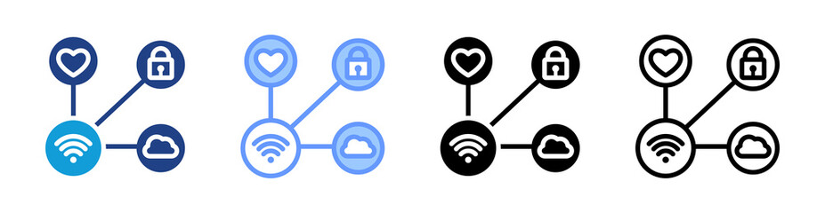 Iot icon set multiple style collection