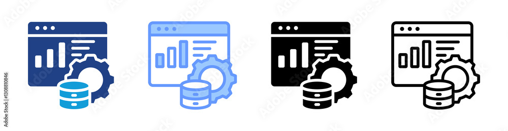 Poster Data Driven icon set multiple style collection