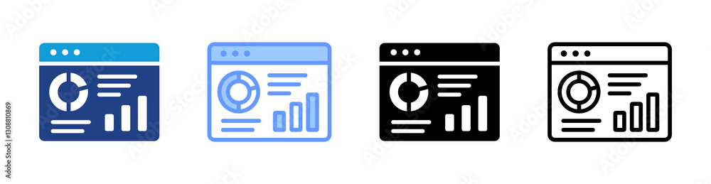 Poster Dashboard icon set multiple style collection