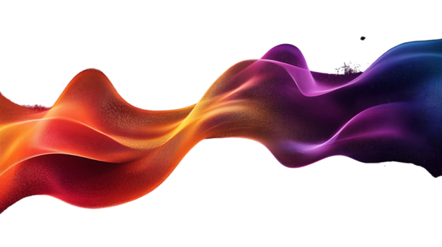 Abstract Digital Artwork of Dynamic Wave with Gradient Colors on Black Background