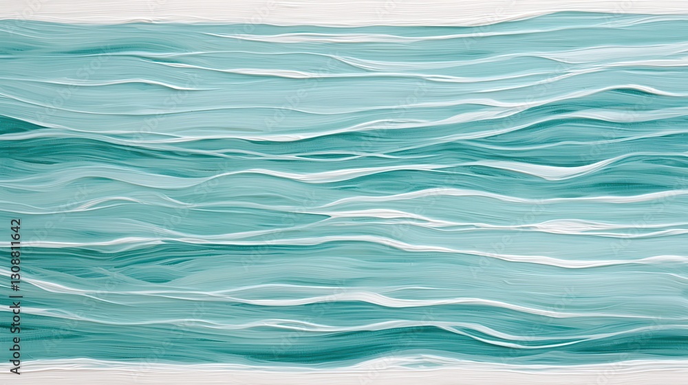 Poster abstract light turquoise waves creating a calming and serene water surface texture
