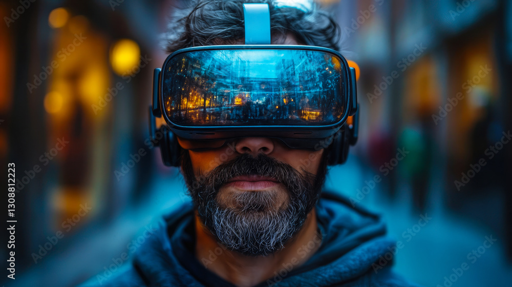 Poster immersive virtual reality headset experience: exploring advanced technology for enhanced digital int