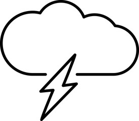 Lightning under Cloud Minimalistic Line Icon for Web and Graphic Design, Apps, Banners, Social Network and Cards