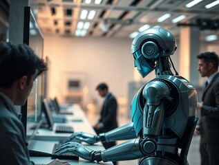 Robot qui tape au clavier