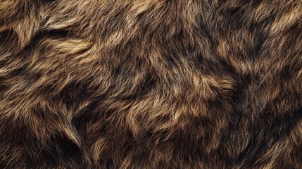 Naklejka premium A close-up view of textured brown fur with varying shades and patterns.