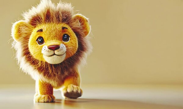 Cute 3d character lion.