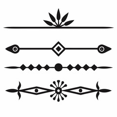 Fototapeta premium barbed wire frame. Decorative silhouette border set vector illustration