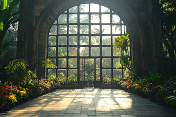 Naklejka premium A serene view of the Changi Prison Chapel, somber and reflective, historical theme.