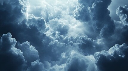Naklejka premium Cool navy and silver clouds, sleek and minimalistic with fluid glossy highlights