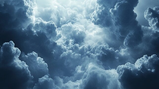 Cool navy and silver clouds, sleek and minimalistic with fluid glossy highlights