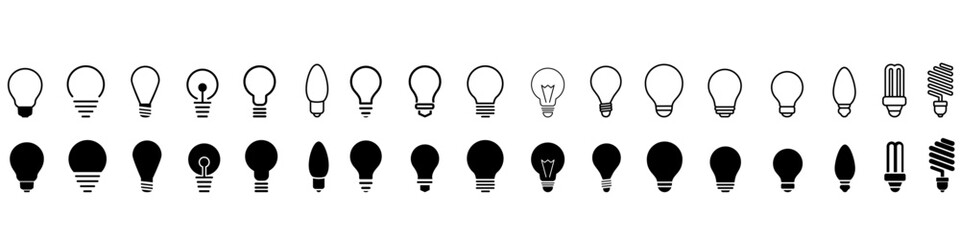 Naklejka premium Light bulb icon vector set. light illustration sign collection. electricity symbol.