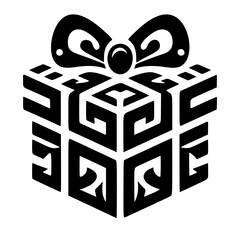 Gift box decorative icon isolated on transparent background.