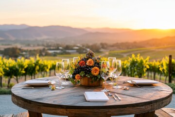 A California vineyard hosting a wine-tasting event with special commemorative glasses for California Admission Day