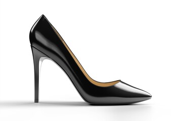 Black women's shoes isolated on white background. 3D rendering illustration.