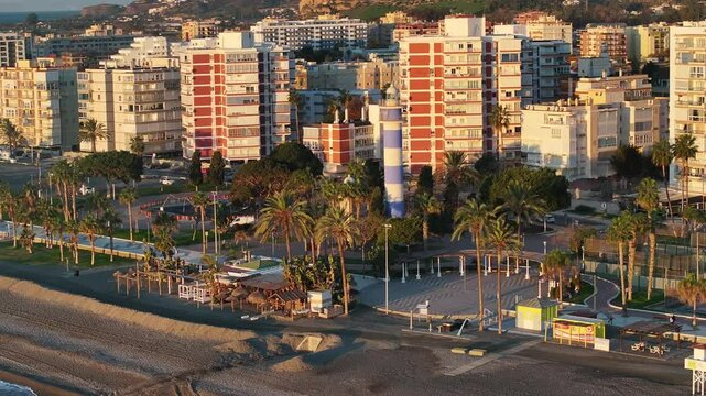 Faro de Torre del Mar de Velez-Malaga en Andalucia, Espa&ntilde;a